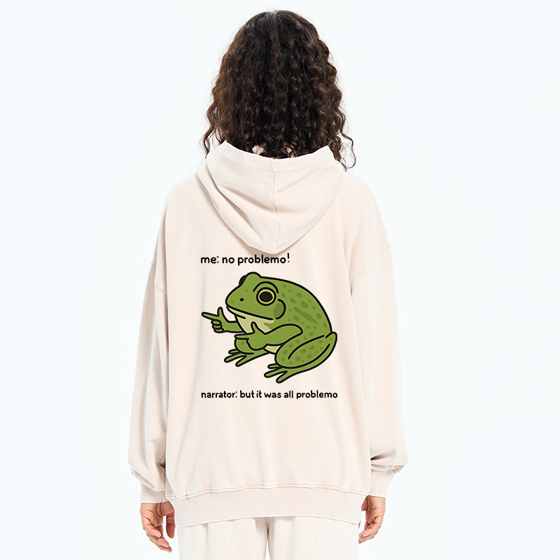 Tokyo-Tiger Stupid Frog Meme Washed Zip Hoodie