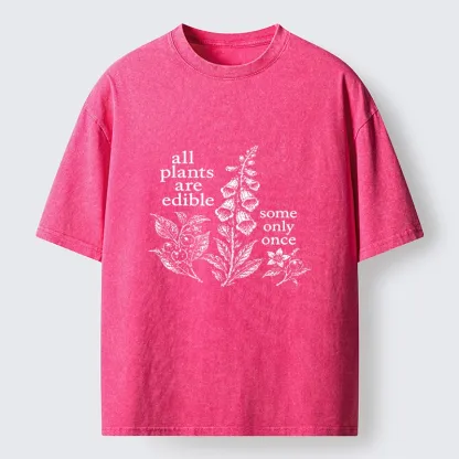 Tokyo-Tiger Funny Poison Plant Art Washed T-Shirt