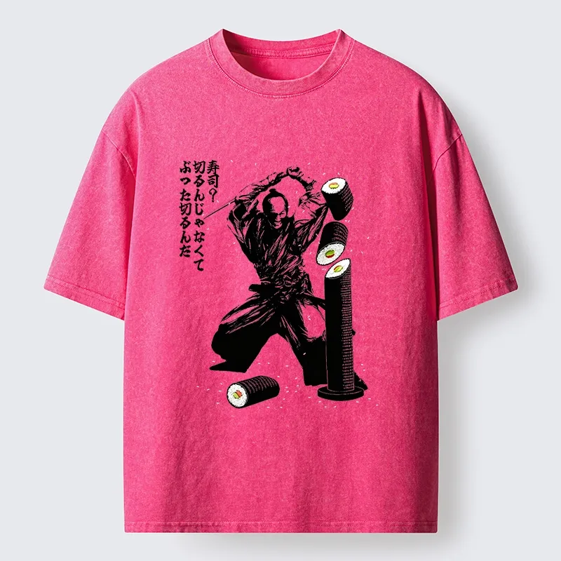 Tokyo-Tiger Samurai Sushi Slice Washed T-Shirt