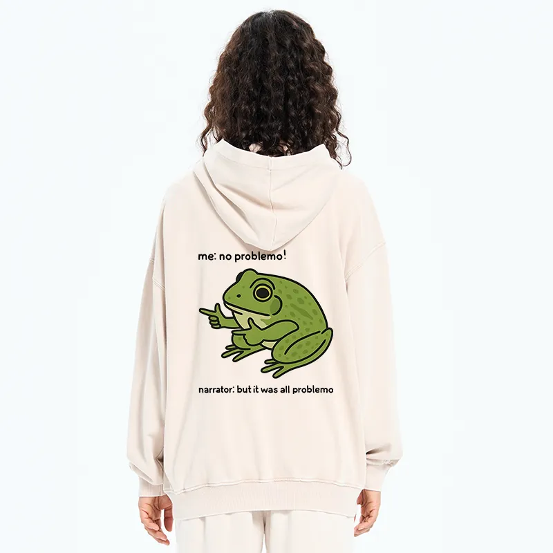 Tokyo-Tiger Stupid Frog Meme Washed Zip Hoodie