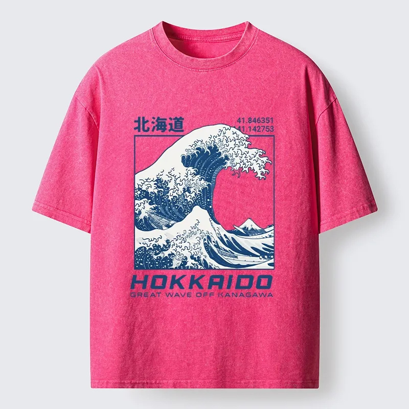 Tokyo-Tiger Hokkaido Wave Art Washed T-Shirt