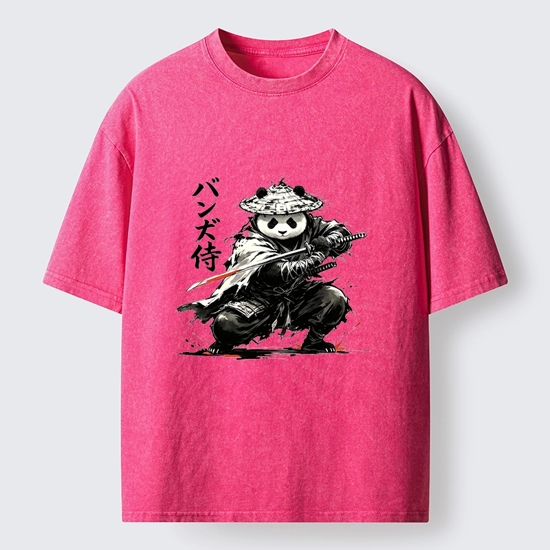 Tokyo-Tiger Panda Samurai Warrior Washed T-Shirt