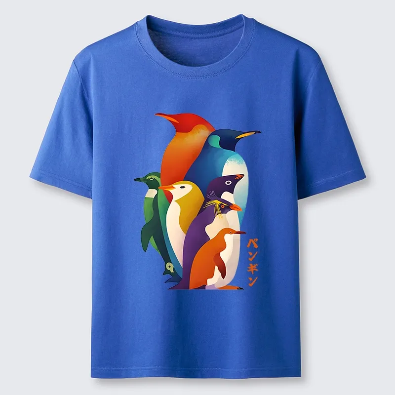 Tokyo-Tiger Cute Multi Tone Penguins Classic T-Shirt