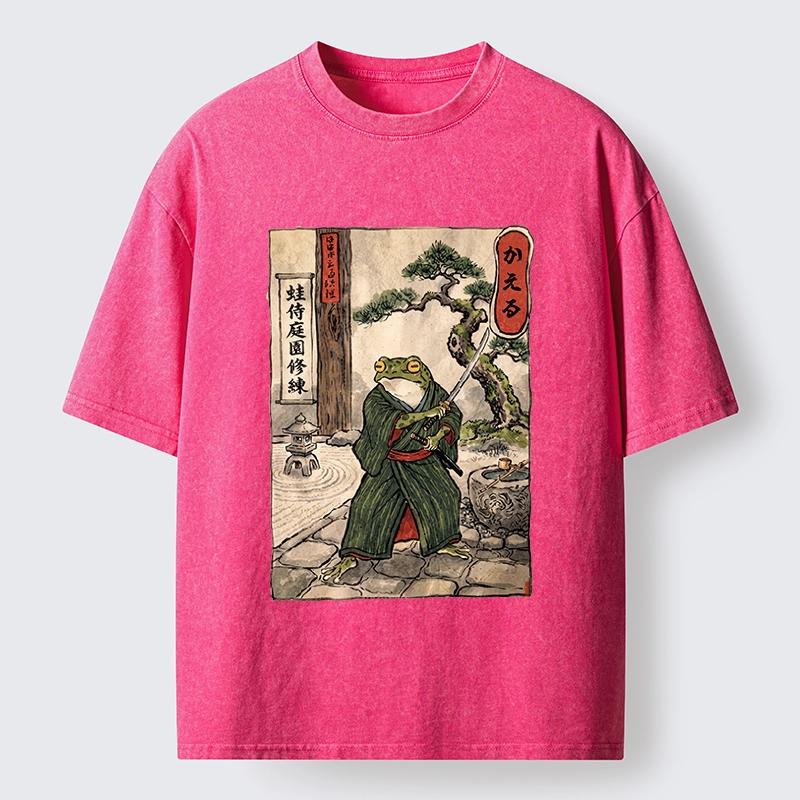 Tokyo-Tiger Samurai Frog Training Washed T-Shirt