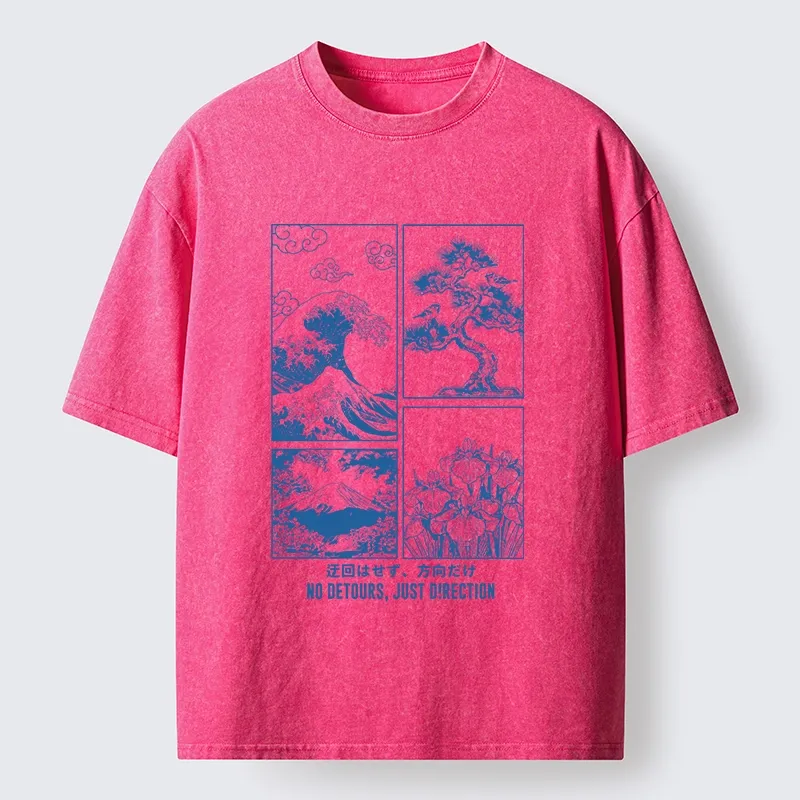 Tokyo-Tiger Japanese Wave Four Panel Washed T-Shirt