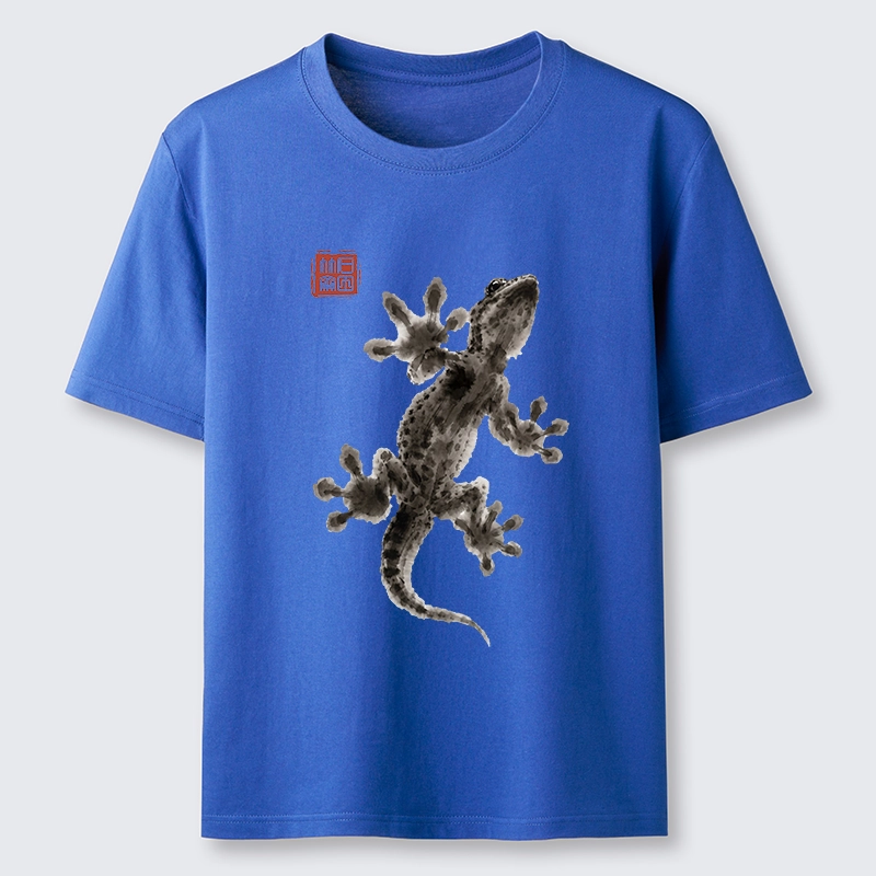 Tokyo-Tiger Minimal Asian Ink Brush Gecko Vibe Classic T-Shirt