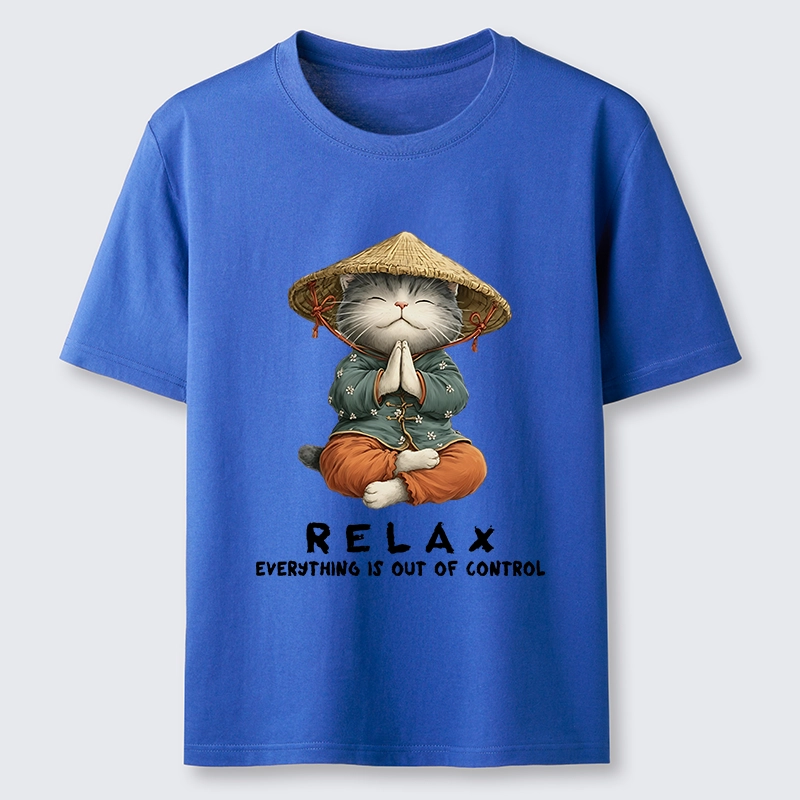 Tokyo-Tiger Zen Relax Cat Graphic Classic T-Shirt