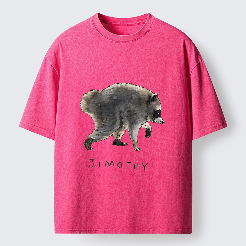 Tokyo-Tiger Jimothy Raccoon Art Washed T-Shirt