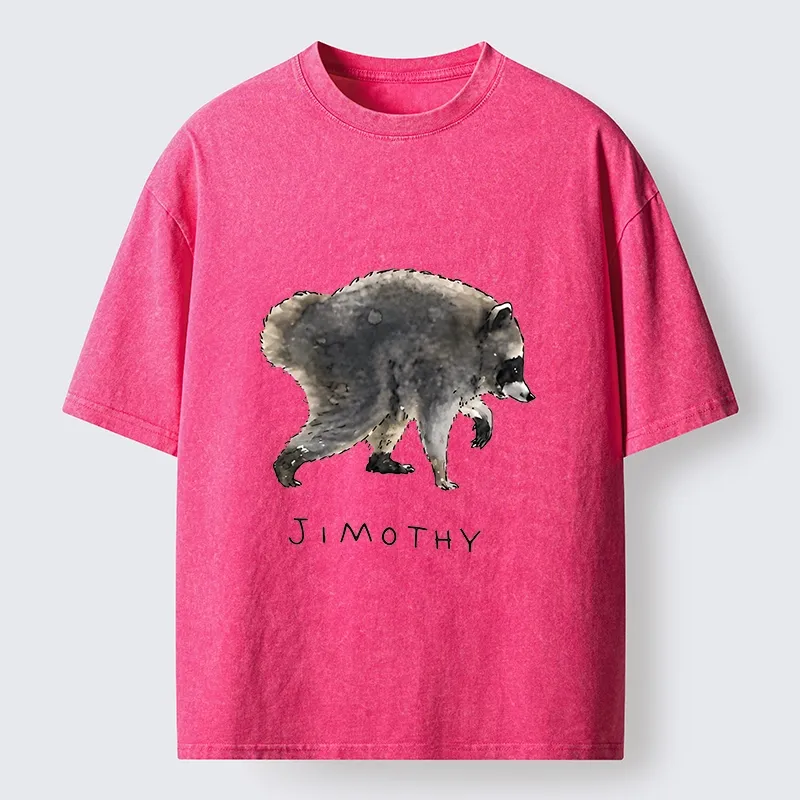 Tokyo-Tiger Jimothy Raccoon Art Washed T-Shirt