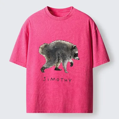 Tokyo-Tiger Jimothy Raccoon Art Washed T-Shirt