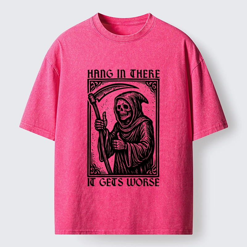 Tokyo-Tiger Hang In There Skeleton Washed T-Shirt