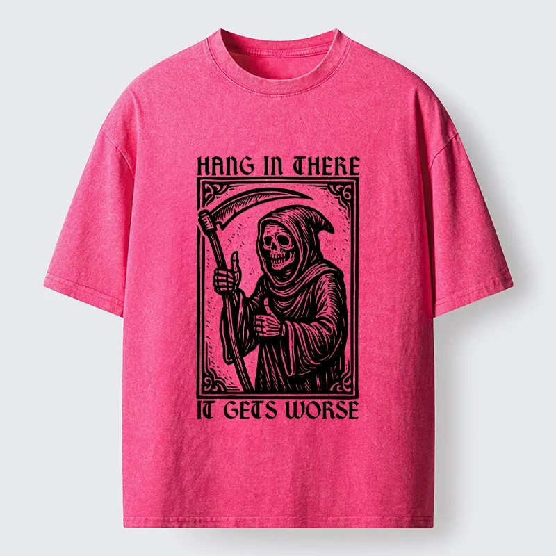 Tokyo-Tiger Hang In There Skeleton Washed T-Shirt