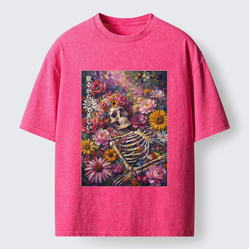 Tokyo-Tiger Bloom And Bones Washed T-Shirt