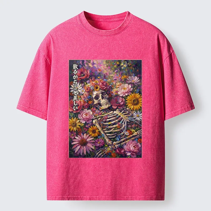 Tokyo-Tiger Bloom And Bones Washed T-Shirt