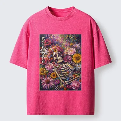 Tokyo-Tiger Bloom And Bones Washed T-Shirt