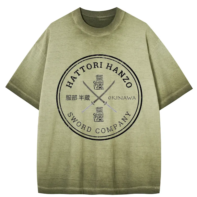 Tokyo-Tiger Hattori Hanzo Sword Company Gradient Washed T-Shirt