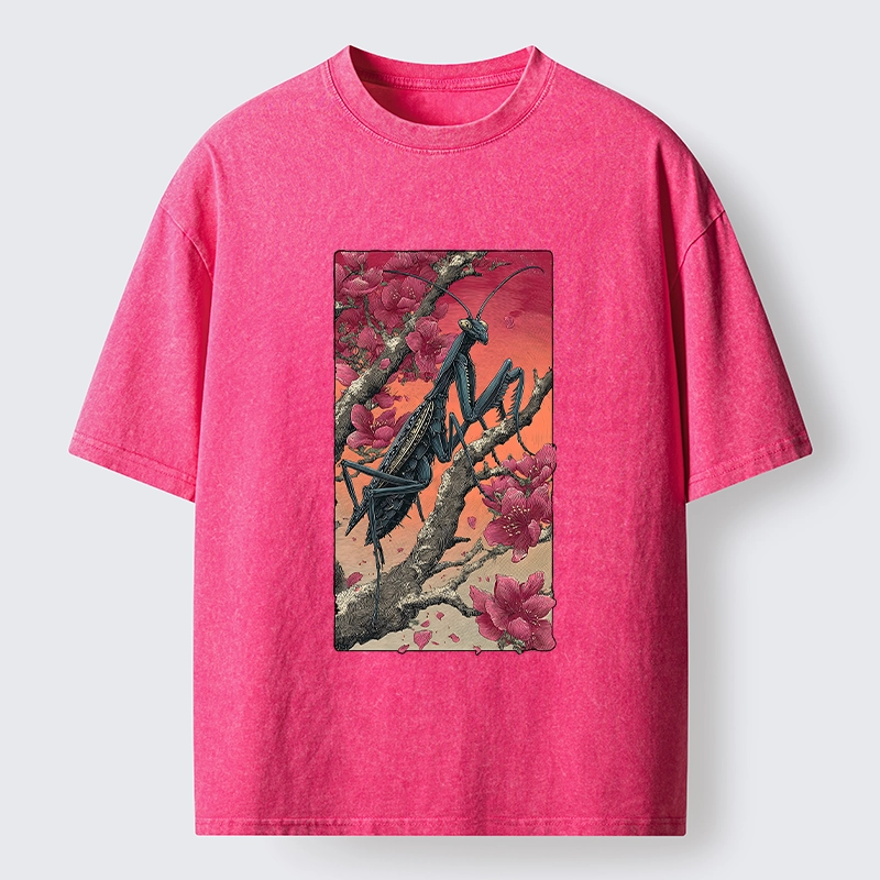 Tokyo-Tiger Wild Blossom Mantis Washed T-Shirt