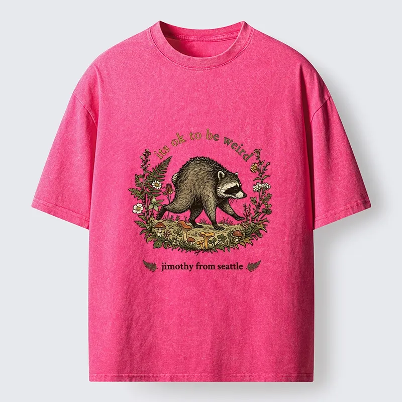 Tokyo-Tiger Funny Jimothy Raccoon Washed T-Shirt