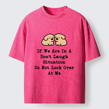 Tokyo-Tiger Funny Silent Dog Washed T-Shirt