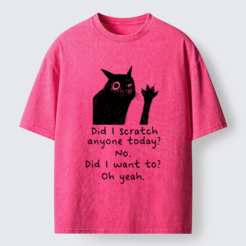 Tokyo‑Tiger Black Cat Scratches People Washed T-Shirt