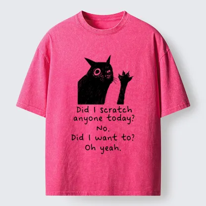 Tokyo‑Tiger Black Cat Scratches People Washed T-Shirt