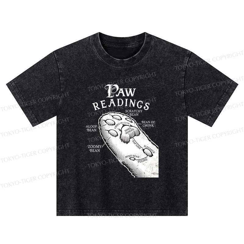 Tokyo-Tiger Funny Cat Paws Kids Washed T-Shirt
