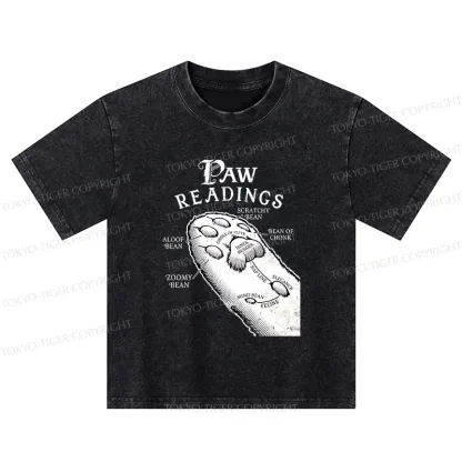 Tokyo-Tiger Funny Cat Paws Kids Washed T-Shirt