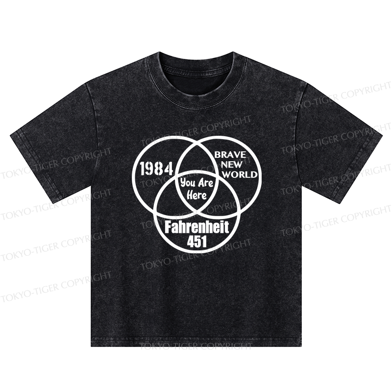 Tokyo-Tiger Multidimensional Thinking And Rebellion Kids Washed T-Shirt