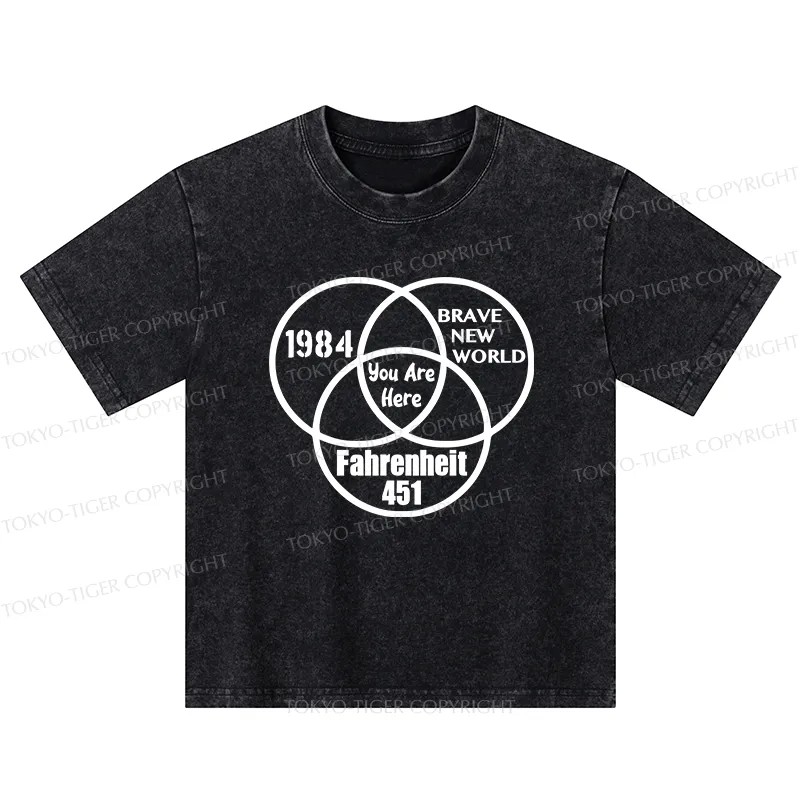 Tokyo-Tiger Multidimensional Thinking And Rebellion Kids Washed T-Shirt