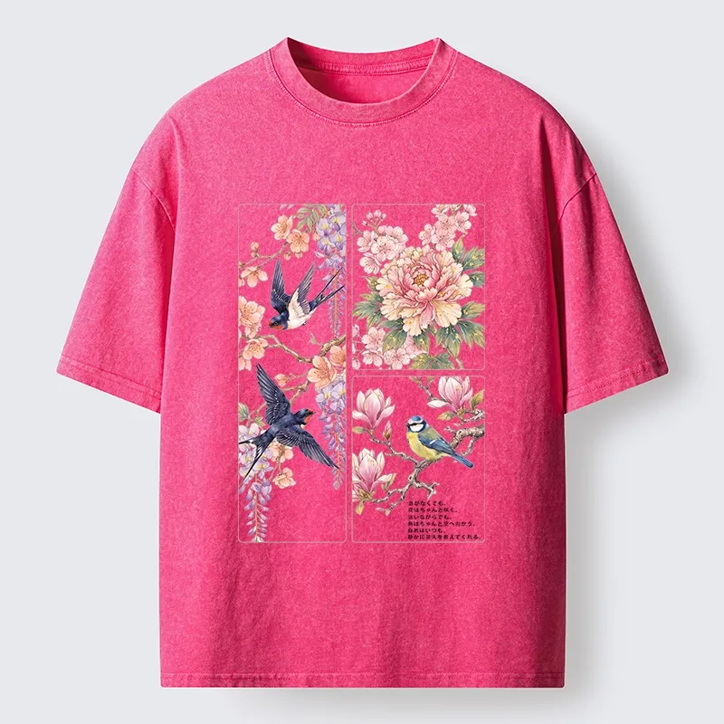 Tokyo-Tiger Spring Swallow Dance Washed T-Shirt