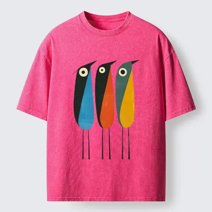 Tokyo‑Tiger Bold Shape Birds Washed T‑Shirt