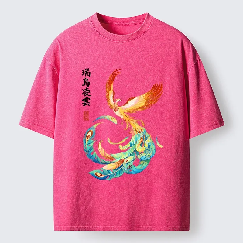 Tokyo‑Tiger Lucky Phoenix Art Washed T‑Shirt