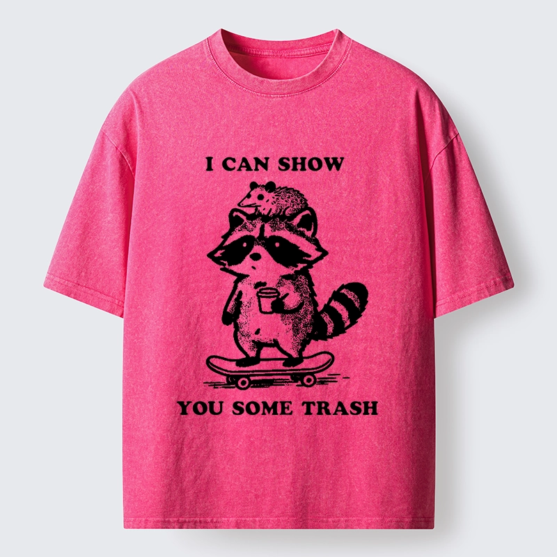 Tokyo‑Tiger Funny Trash Crew Washed T‑Shirt