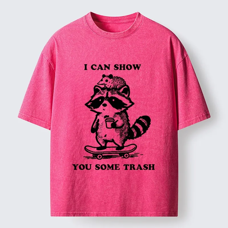 Tokyo‑Tiger Funny Trash Crew Washed T‑Shirt