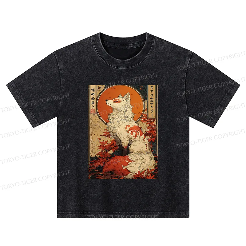 Tokyo-Tiger The Fox of Fates: A Tale of Nine Tails Kids Washed T-Shirt