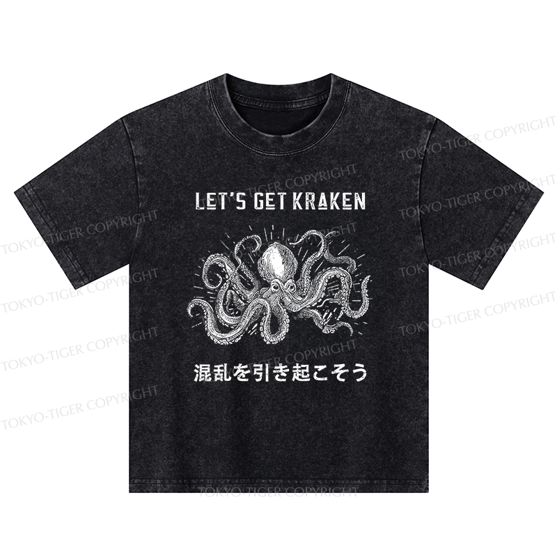Tokyo-Tiger Funny Octopus：Let’s Get Kraken Washed T-Shirt