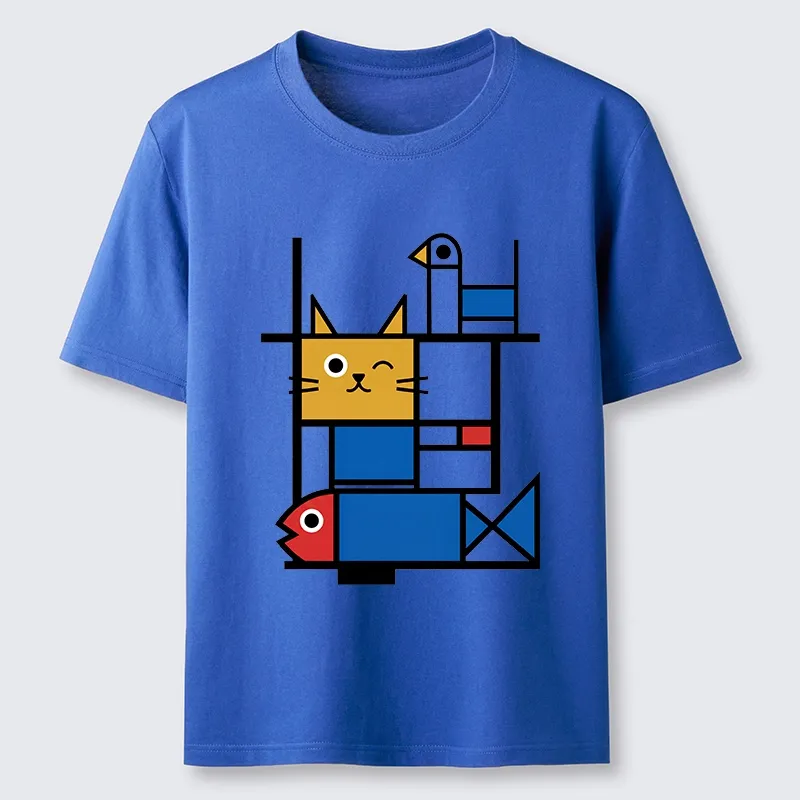 Tokyo-Tiger Retro Geometric Kitty Classic T-Shirt