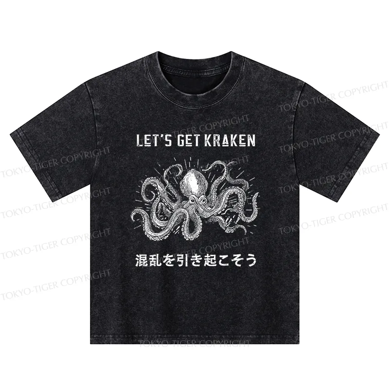 Tokyo-Tiger Funny Octopus：Let’s Get Kraken Washed T-Shirt
