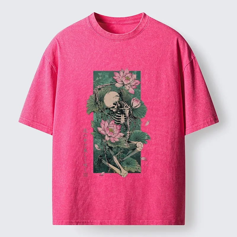 Tokyo-Tiger Death And Lotus Washed T-Shirt