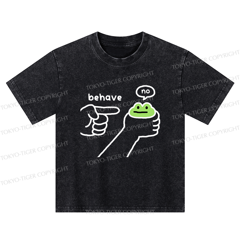 Tokyo-Tiger Dishonest Frog Kids Washed T-Shirt