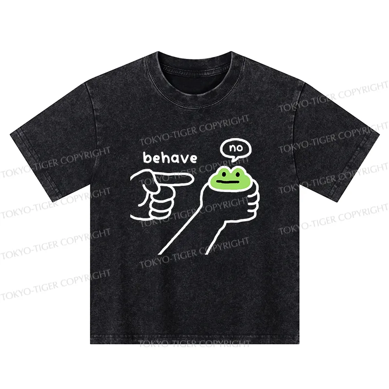 Tokyo-Tiger Dishonest Frog Kids Washed T-Shirt