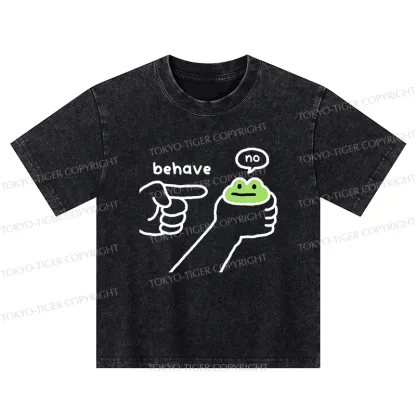 Tokyo-Tiger Dishonest Frog Kids Washed T-Shirt