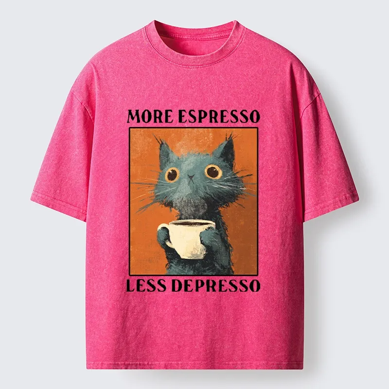 Tokyo‑Tiger Coffee Mood Cat Washed T‑Shirt