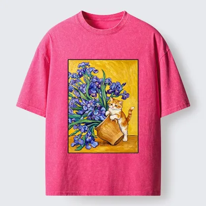 Tokyo-Tiger Iris Cat Classic Washed T-Shirt