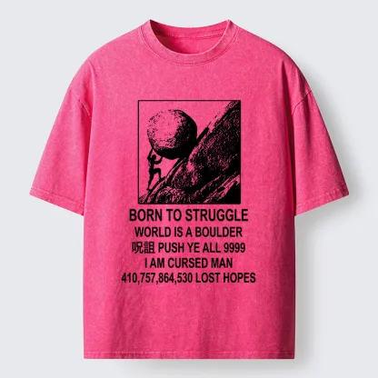 Tokyo‑Tiger Struggle Life Meme Washed T‑Shirt