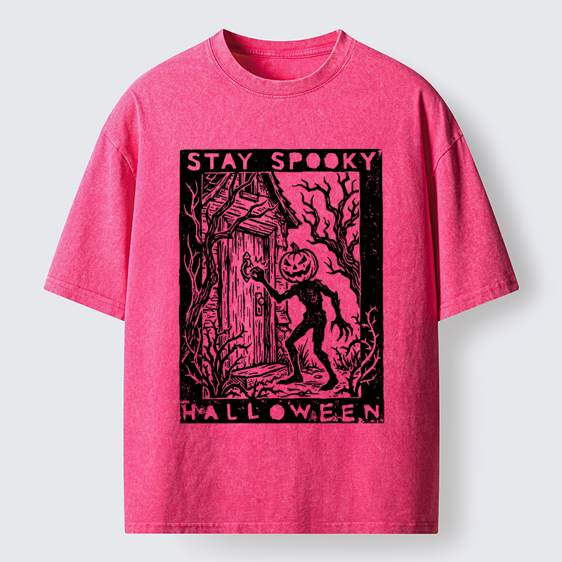 Tokyo‑Tiger Pumpkin Ghost Washed T‑Shirt
