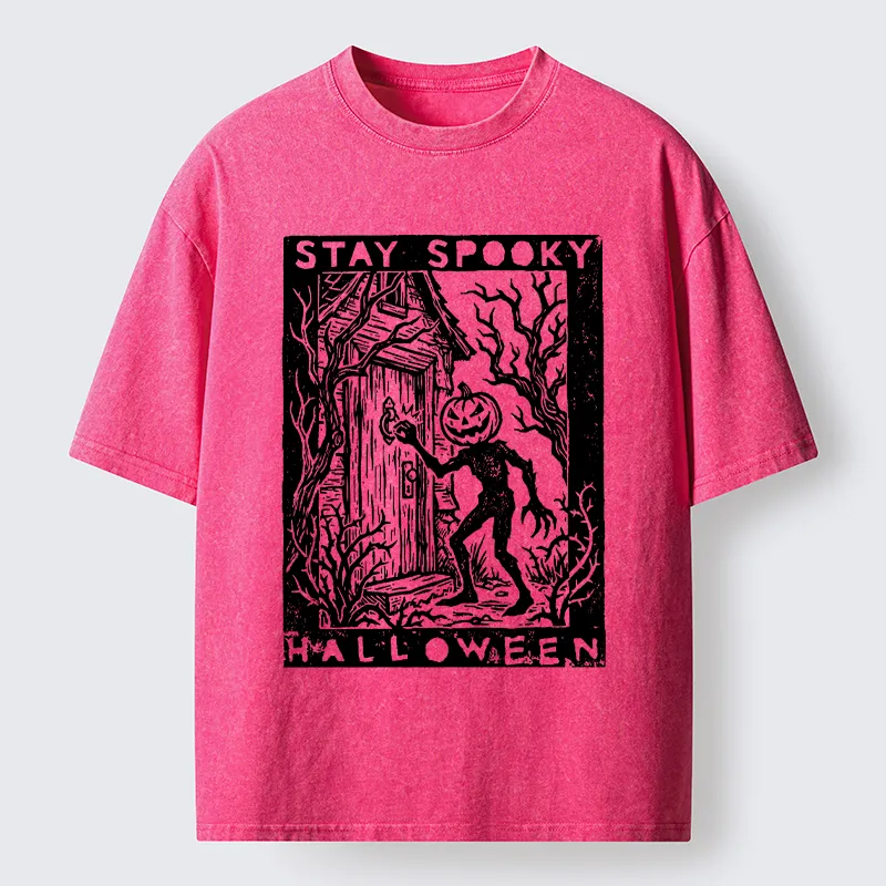 Tokyo‑Tiger Pumpkin Ghost Washed T‑Shirt