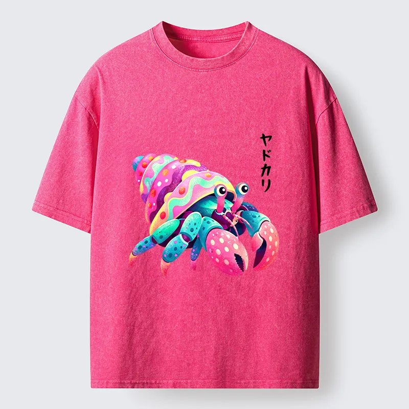 Tokyo‑Tiger Colorful Hermit Crab Washed T‑Shirt