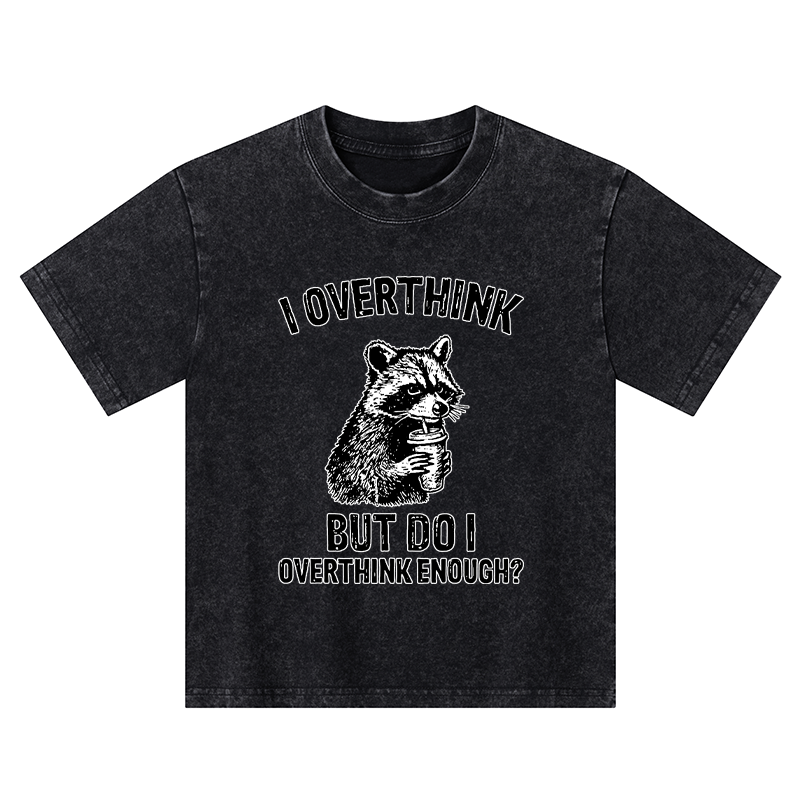 Tokyo-Tiger Constant Overthinking Kids Washed T-Shirt