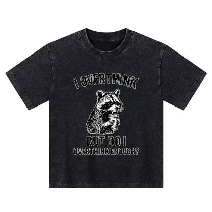 Tokyo-Tiger Constant Overthinking Kids Washed T-Shirt